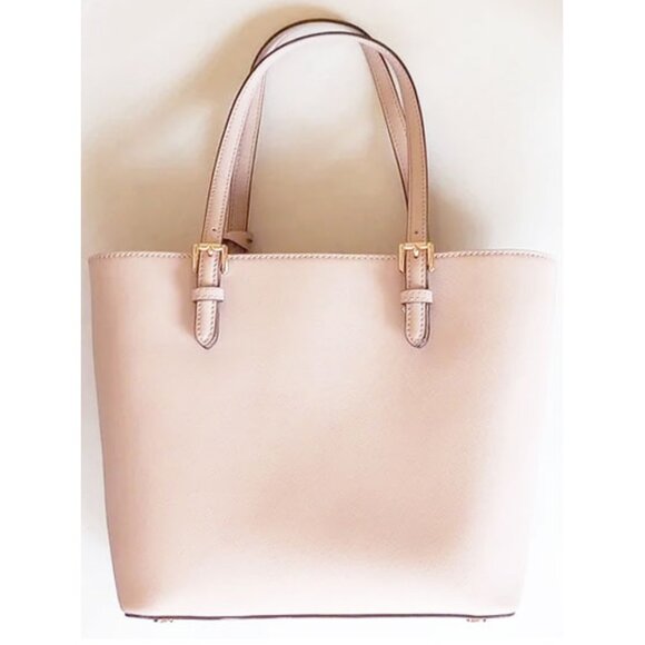 Gold Hardware MMK Jet Set Saffiano Frame Leather Bag Medium Tote Front Pocket - Picture 2 of 10